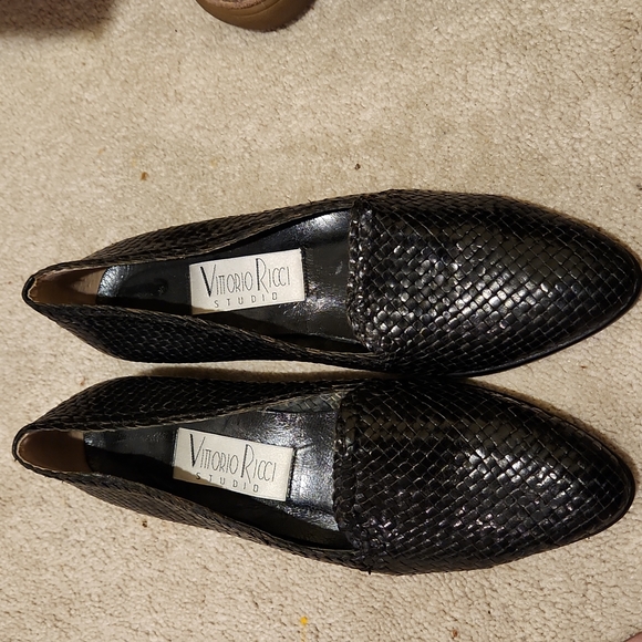 ⭐️HP⭐️VINTAGE Vittorio Ricci Studio, 8½ black woven leather upper #1086 - Picture 3 of 8